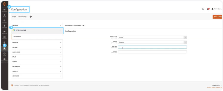 Critical.net Magento - Configuracion